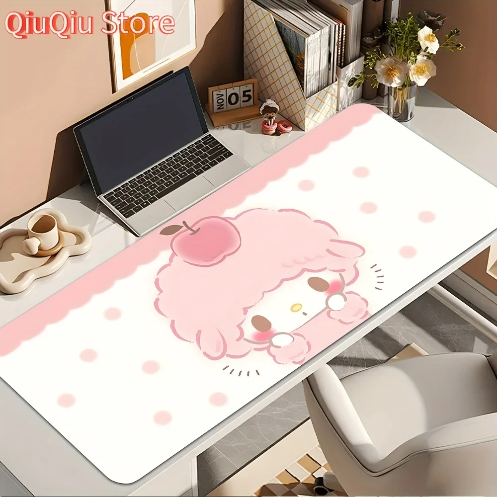 قطعة واحدة من لوحة ماوس الألعاب سانريو لهالو كيتي - قاعدة مطاطية مضادة للانزلاق، حصيرة مكتب قابلة للغسل مع وردي لطيف وتصميم، مثالية للمكتب #1