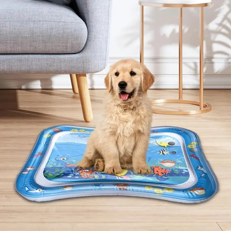 Water Sensory Play Mat Thickened Inflatable Water Mat For Cat And Dog Pet Playmat With Fish Sea Ocean Theme Sensory Toy Water