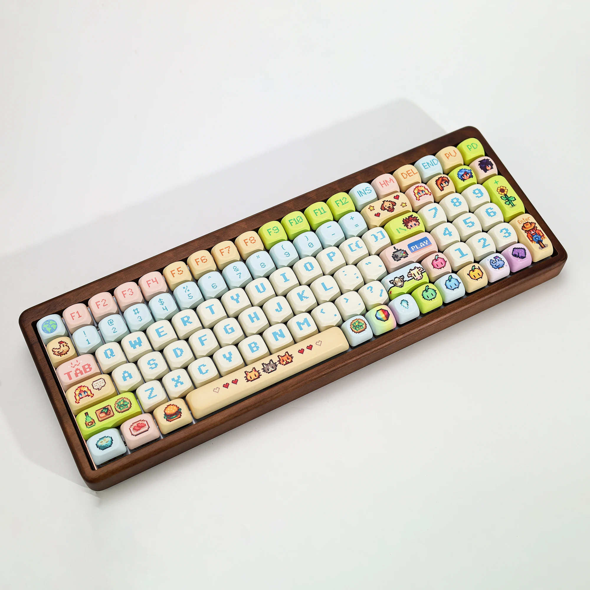 KBDiy Stardew Valley Themen-Keycaps Niedliche Anime Retro PBT KOA MOA Profil Alice ISO Tastenkappen Maßanfertigung für 60% Gamer Mechanische Tastatur – Detail 6