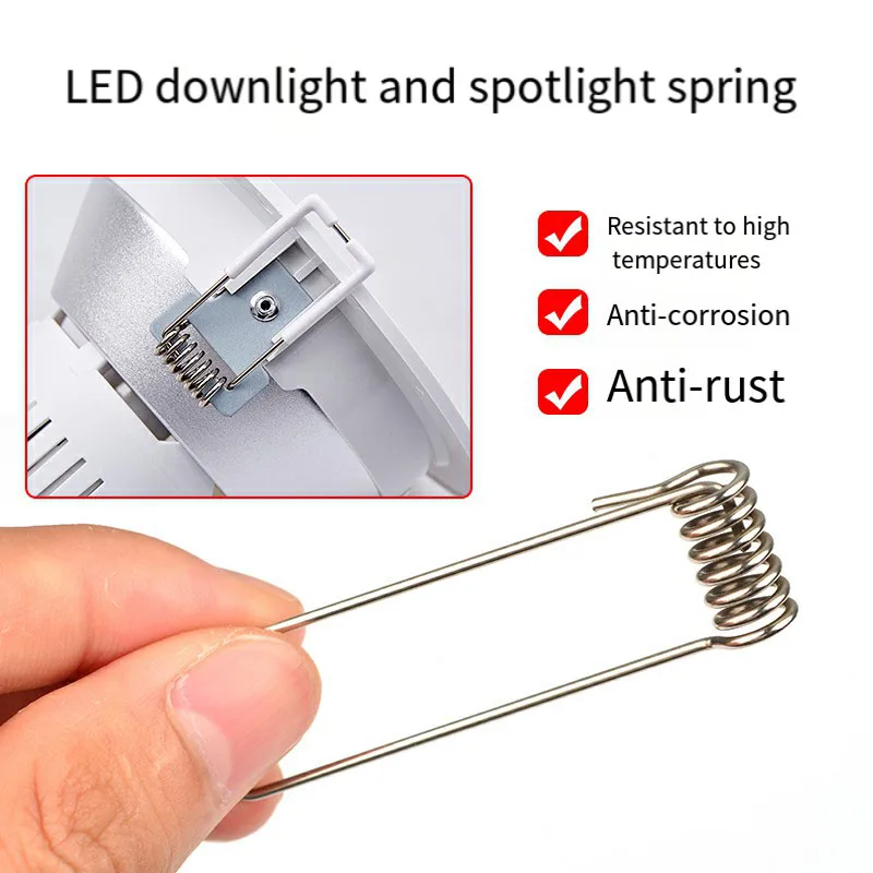 

Spring Clips for Downlight/Panel Light, Stainless Steel Retaining Mounting Clips, Fixture Accessories Fits 10mm/12mm/14mm Lights