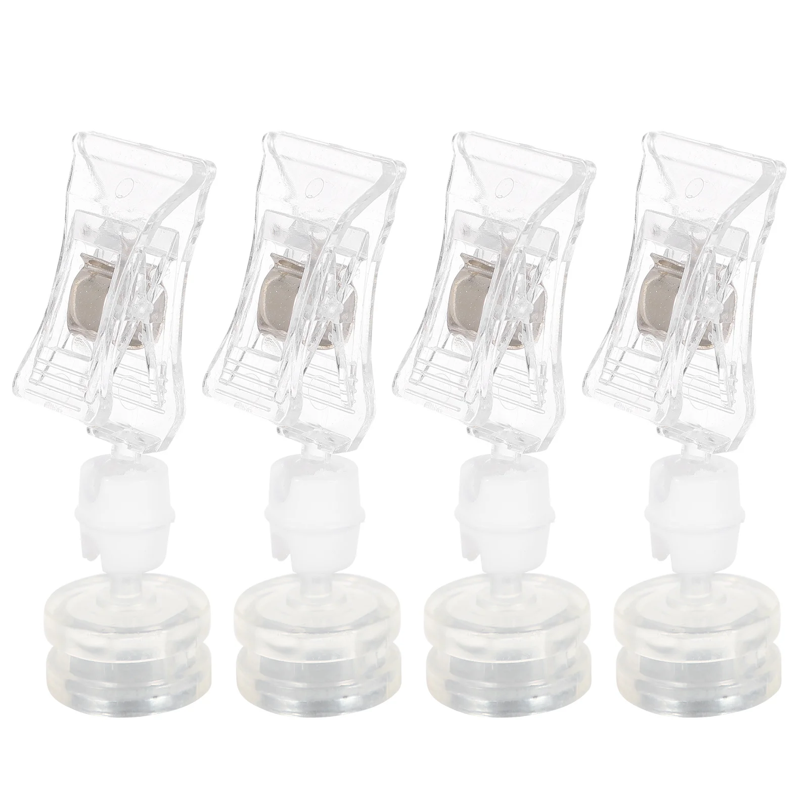 

4Pcs Durable Magnetic Clamps Practical Price Tag Holders Fine Workmanship Desk Sign Stand Advertising Clips Price Tag Holder