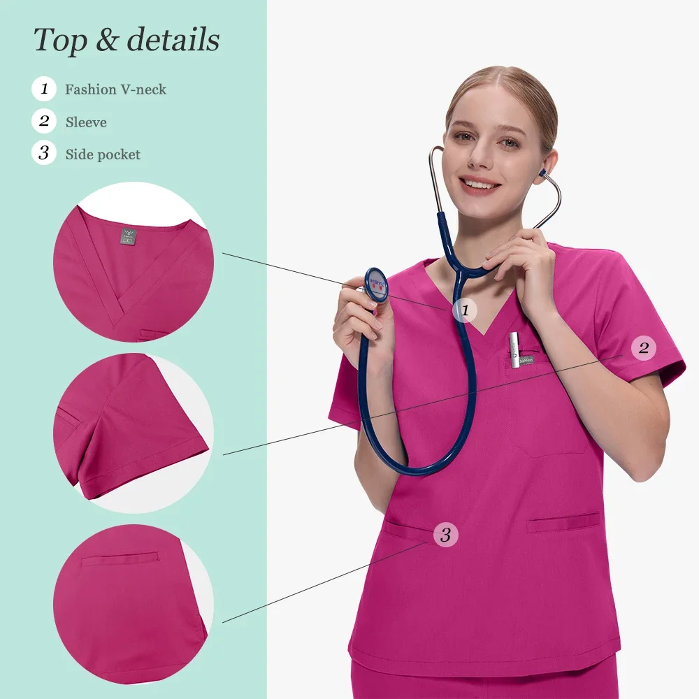 Vendita all'ingrosso uniforme da infermiera medica set scrub ospedaliero completo confortevole morbido articoli infermieristici articoli infermieristici clinica dentista scrub