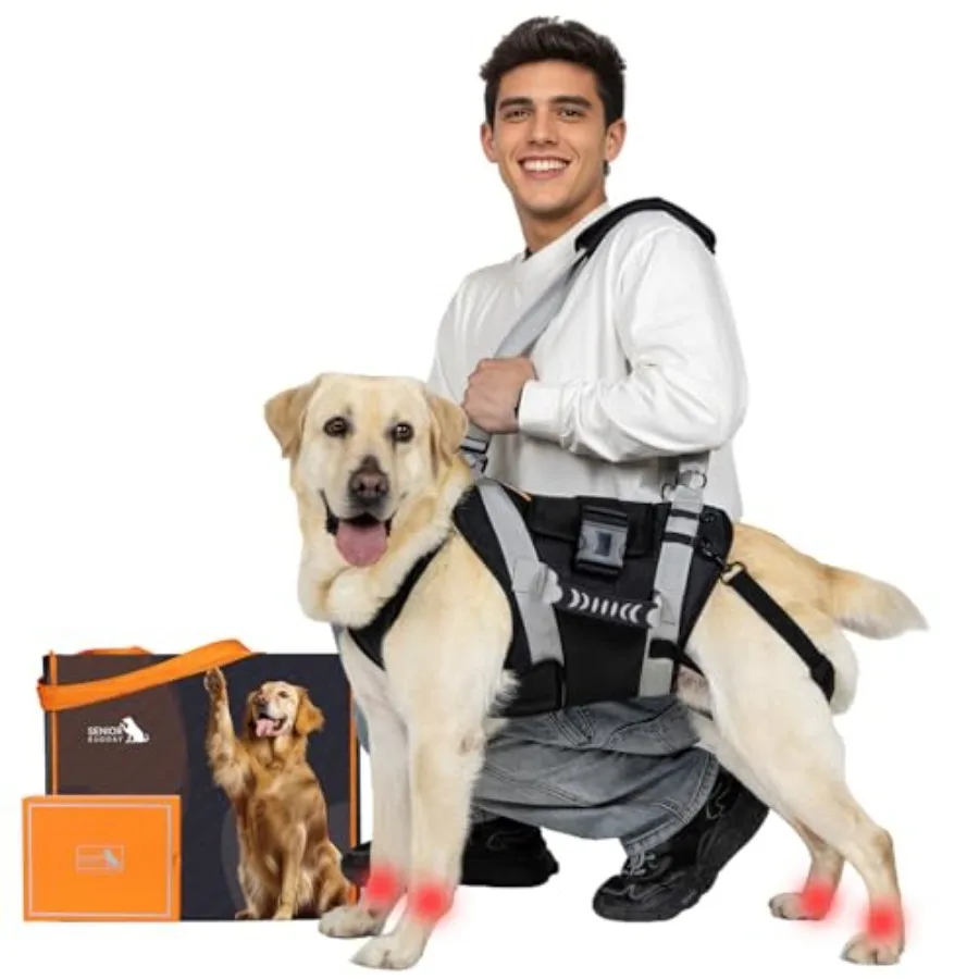 

Dog Lift Harness for Large Dogs, Full Body Dog Sling Carrier with Handle, for Up Stair/Back Legs Support/Dogs Joint Injuries/Ar