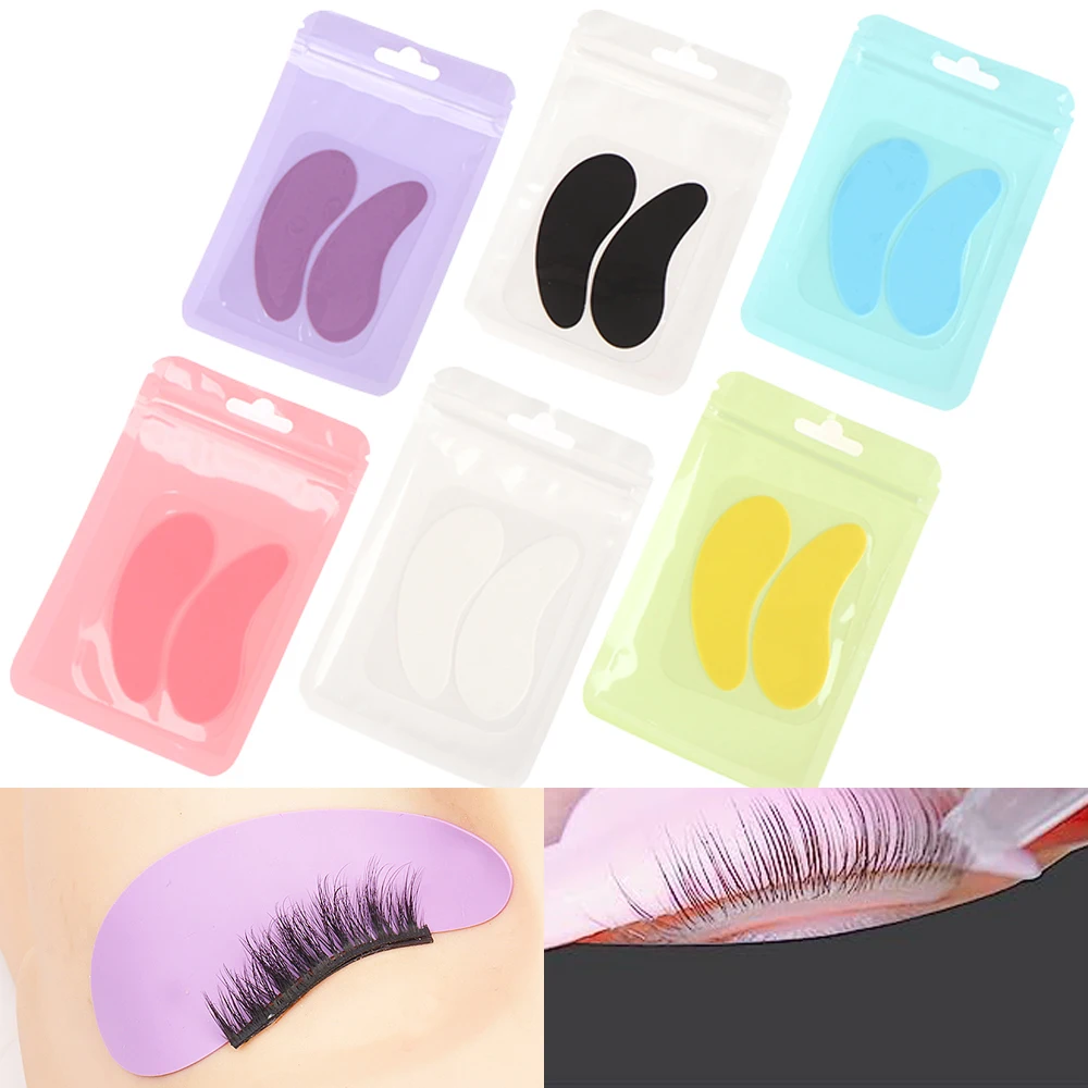 Coussinets réutilisables en silicone pour les yeux, extension de cils, patchs hydrogel, patchs de gel sous les yeux, outils de maquillage de beauté, 1 paire