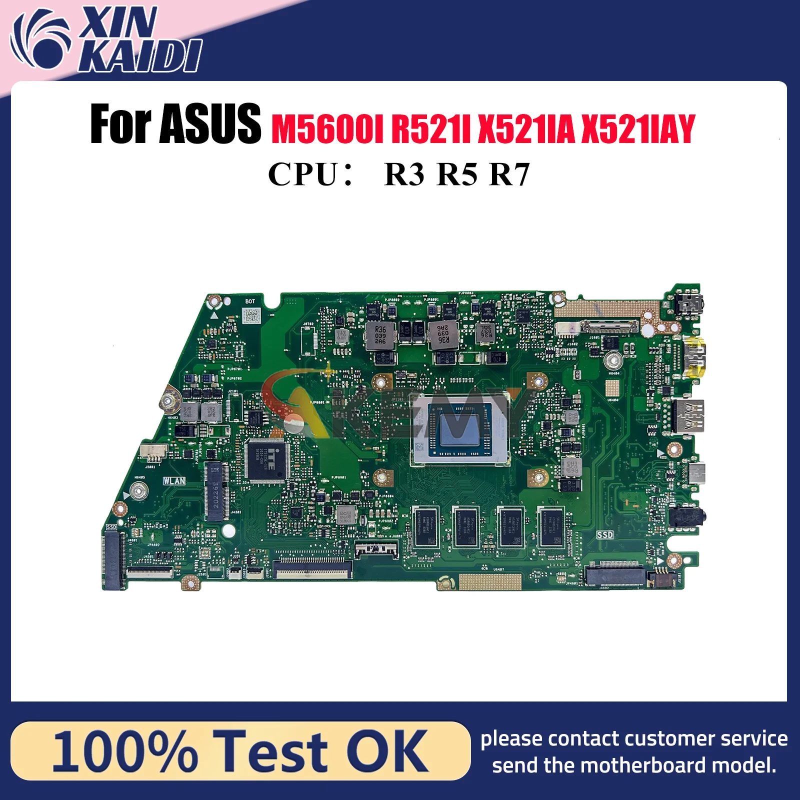 

X521IA Материнская плата для ноутбука ASUS VivoBook R521I X521IAY X521IA M5600I X521I Материнская плата для ноутбука с процессором R3 R5 R7 100% тест в порядке