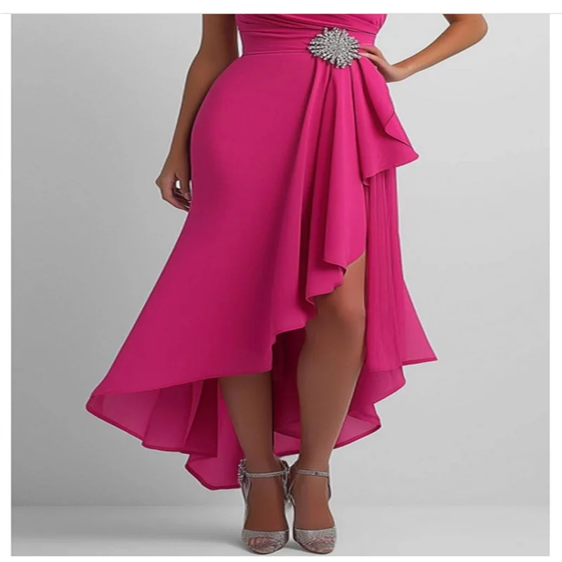 

Chiffon Elegant Long Evening Dresses One Shoulder Asymmetrical for Women Beach Wedding Guest Maxi Dresses Customized 2025