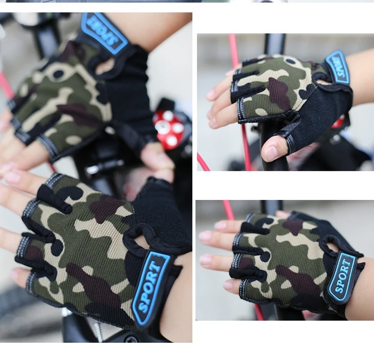 

Children's Half-finger Gloves,Outdoor Sports,Children's Gloves Cycling Anti Slip and Wear-resistant Protective Gloves for Kids