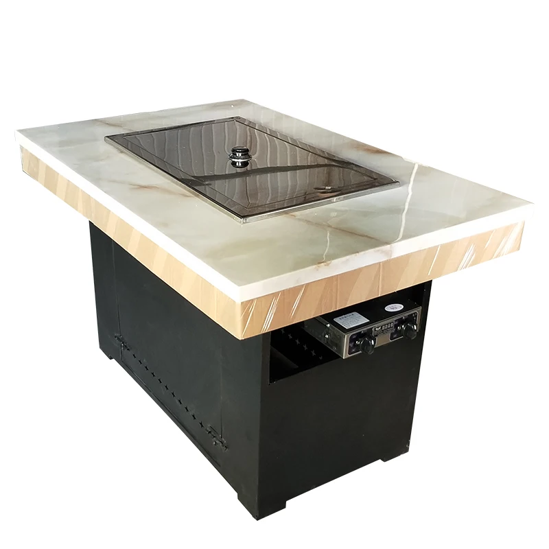 restaurant korean bbq grills and hot pot table/smokeless restaurant hot pot table/smokeless korean bbq grill table
