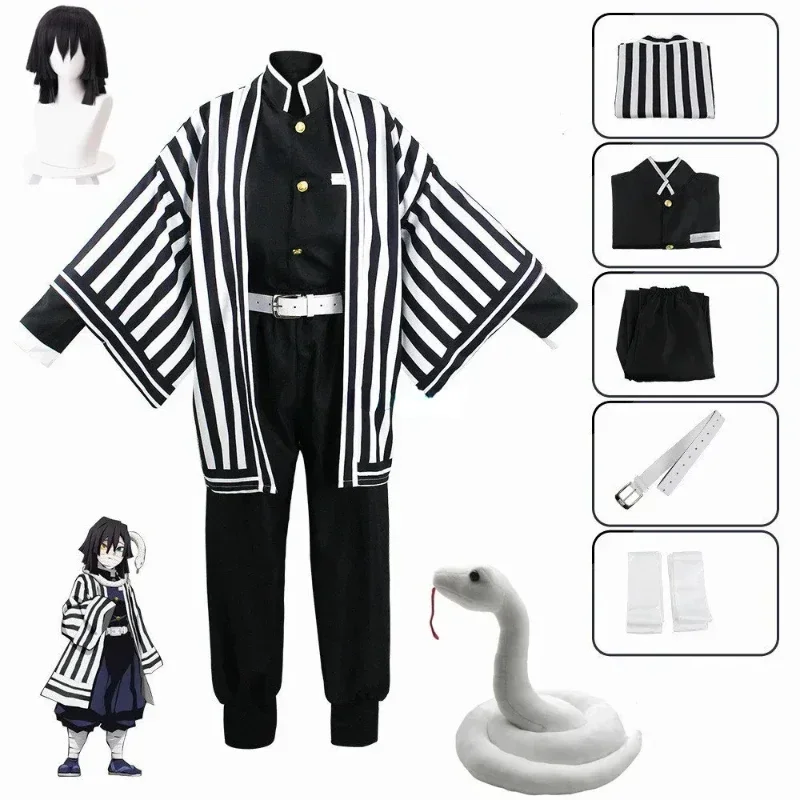 Anime Kimetsu No Yaiba Iguro Obanai Kimono uniforme Anime Pruik Cosplay Kostuum Halloween Feest