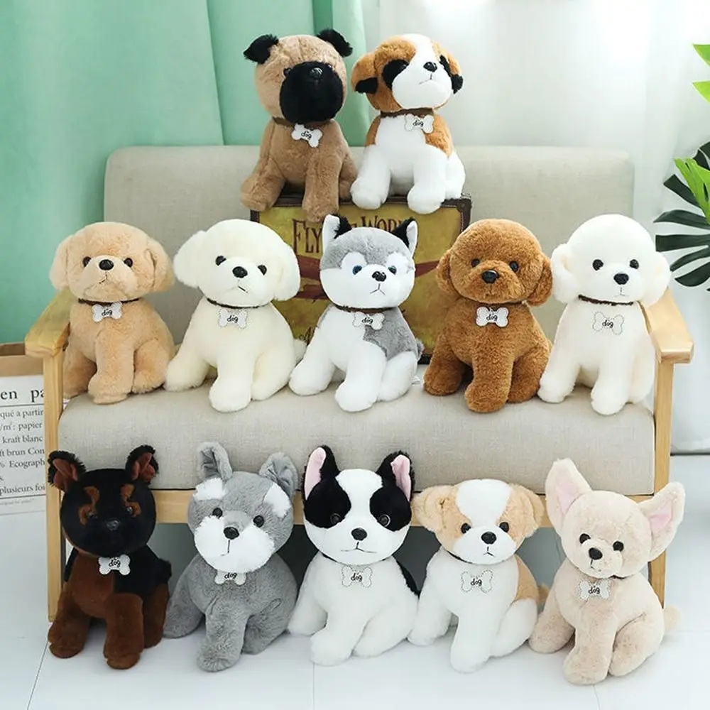 Home Decor Simulation Dog Plush Toys Chihuahua Bulldog Husky Puppy Dog Doll Kawaii Small Soft Dog Stuffed Toys For Children