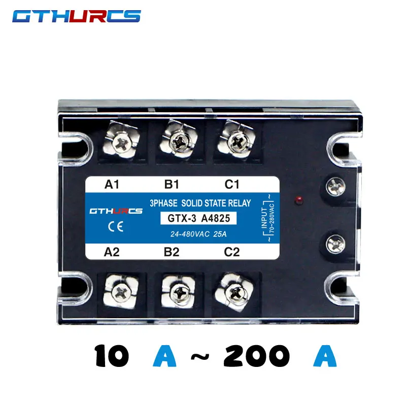 DC-AC AC-AC Three Phase Solid State Relay 3-SSR 10A 25A 40A 60A 80A 100A 120A 200A 70-280V AC Control 24-480V 40AA 40DA