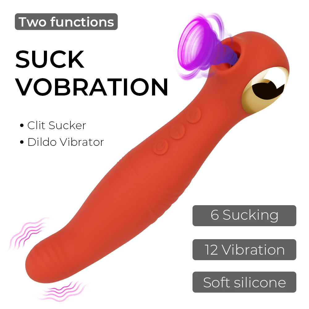 ClitoralดูดVibratorช่องปากเพศผู้ใหญ่สินค้าสําหรับผู้หญิงClit Suckerเพศของเล่นShop DildoนวดMasturbator 2 มอเตอร์