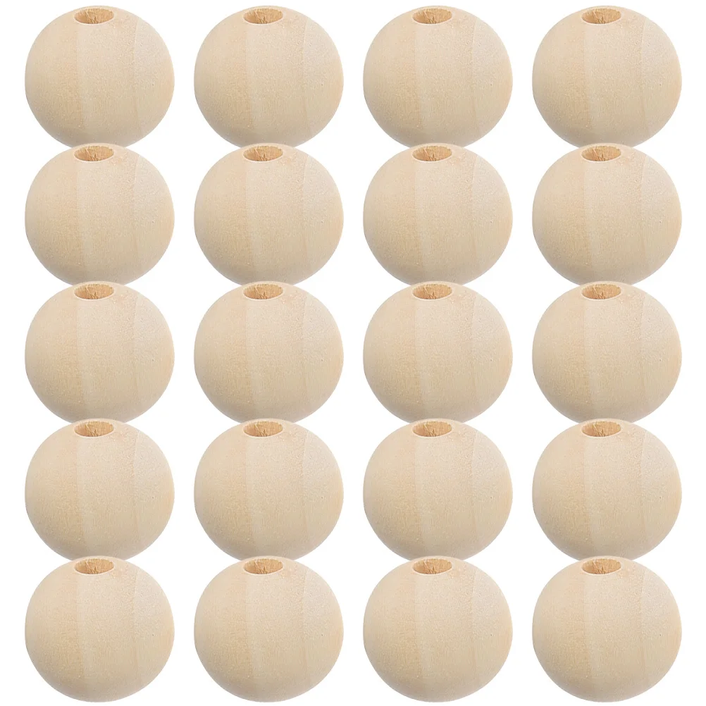 100 Pcs Hole Wooden Beads Pearl Macrame Accessories Loose Charm Making Necklace Charms Garland DIY for Crafts Natural