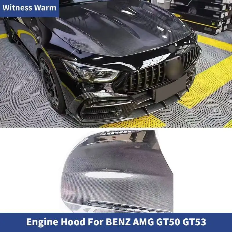 

For Benz AMG GT50 gt53 Carbon Fiber FRP Engine Hood Front Bonnet Covers Car Body Kit