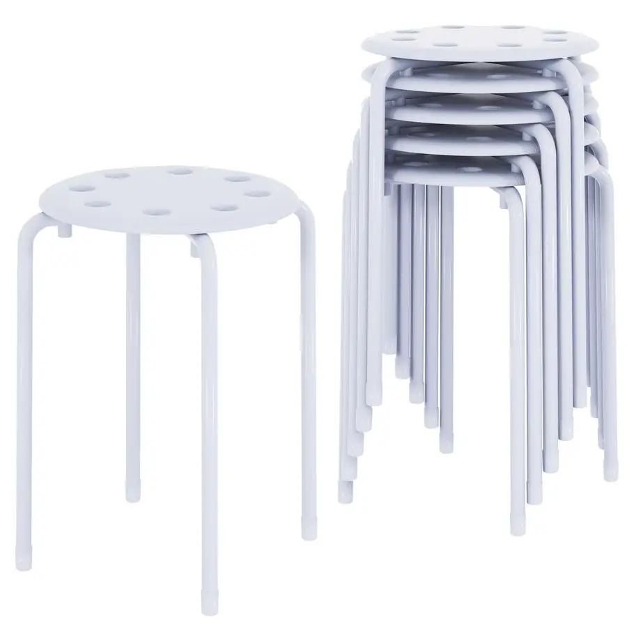 

6Piece Stacking Stools, 17.7 Inch Standard Height, Portable Stackable Colorful Decoration Stools for School Classroom and Offic