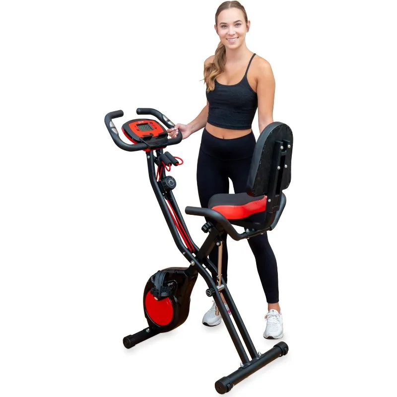 

YYFITT 3-In-1 Folding Exercise Bike, Stationary Bikes for Home with Arm Workout Bands, Indoor Fitness Bike with 16 Levels