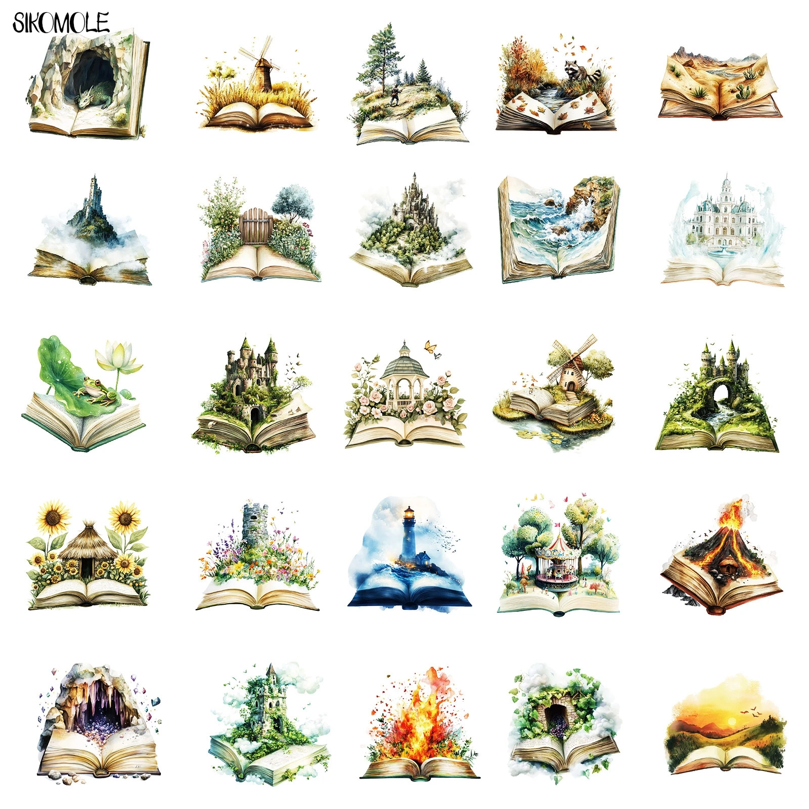 10/30/50PCS De Boswereld In Het Boek PVC Stickers Esthetische Kunst DIY Decoratie Speelgoed Kid reisbagage Graffiti Sticker Pack