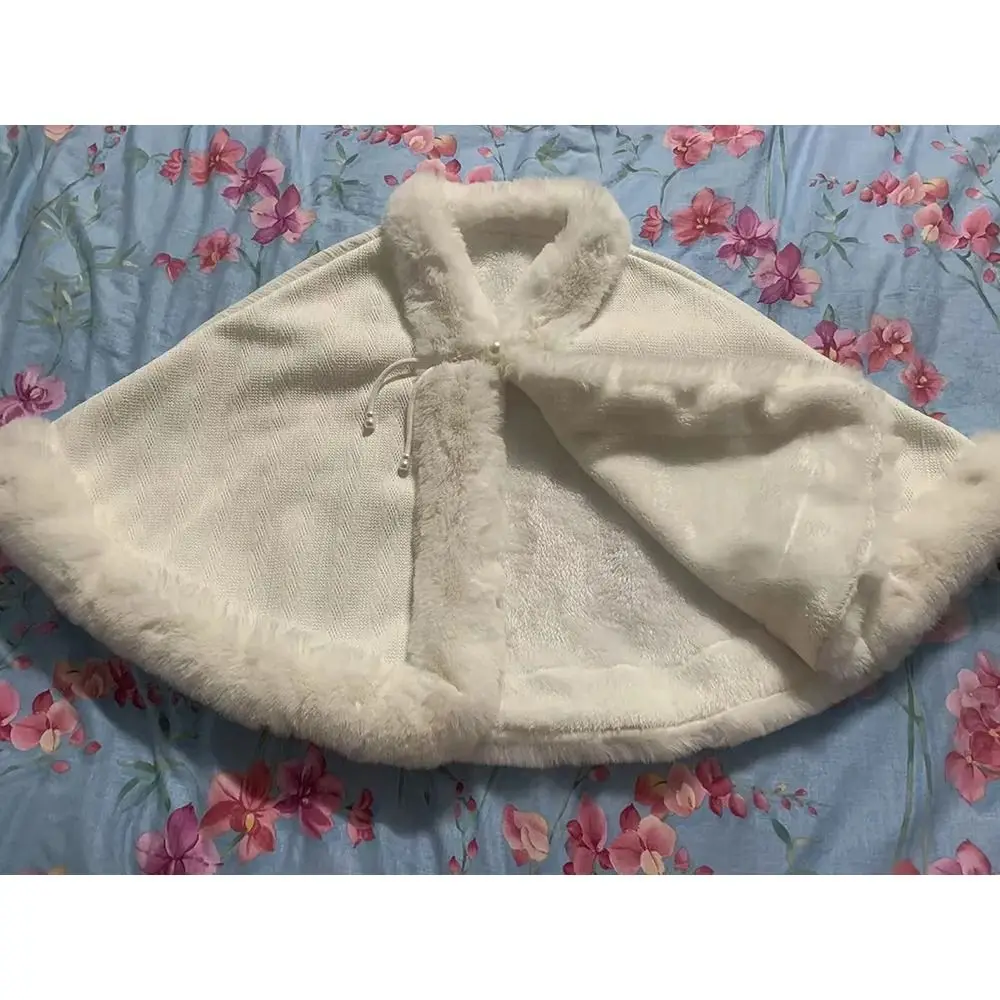 

1 шт., зимнее пальто с интенсивностью флиса, однотонное мантотное пальто с меховым воротником, накидка с v-образным вырезом, шаль «Последние денег»