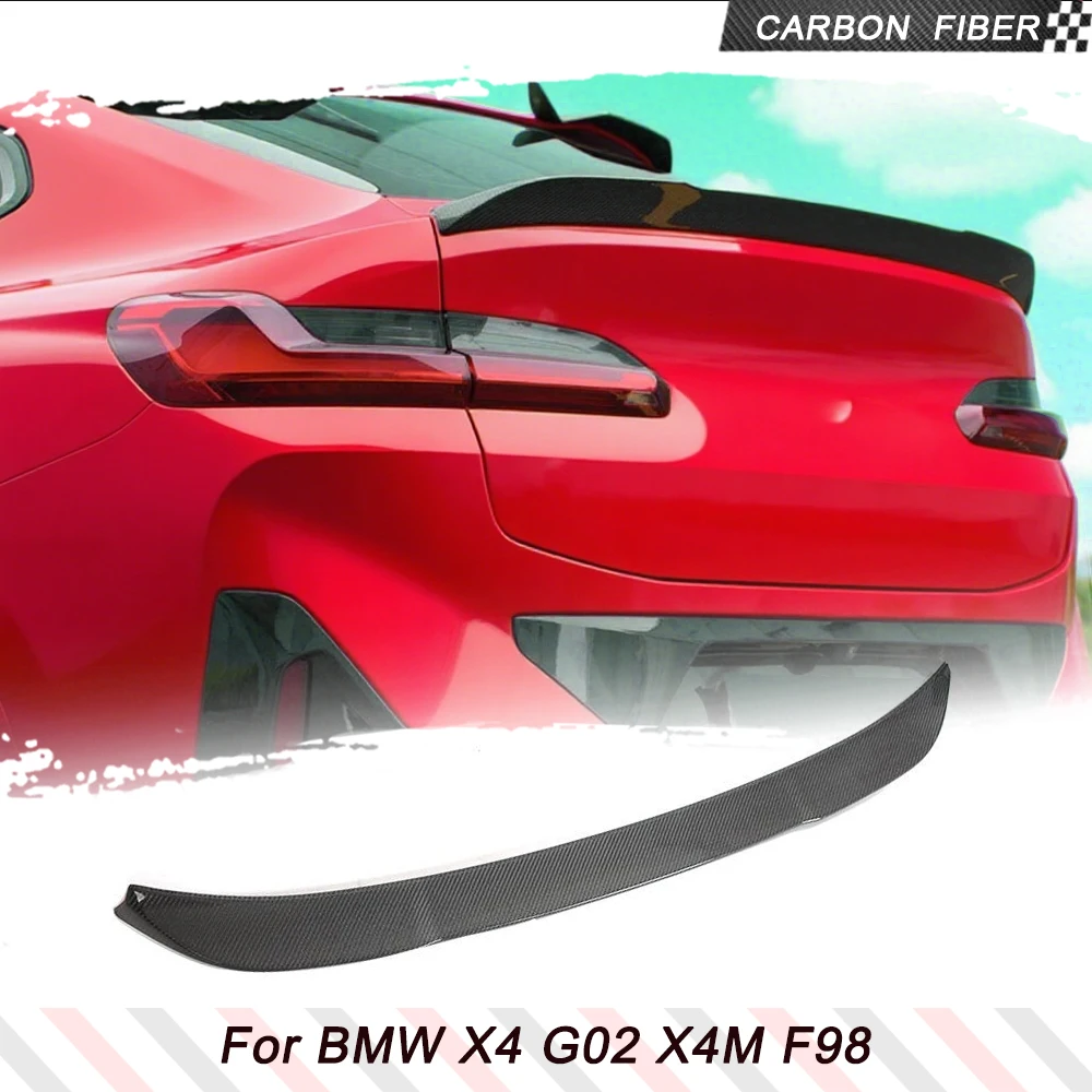 

Гоночный спойлер из углеродного волокна для BMW X4 G02 X4M F98 2018-2023 Sport Utility, задний спойлер багажника, спойлер с крылом HighKick, комплекты кузова