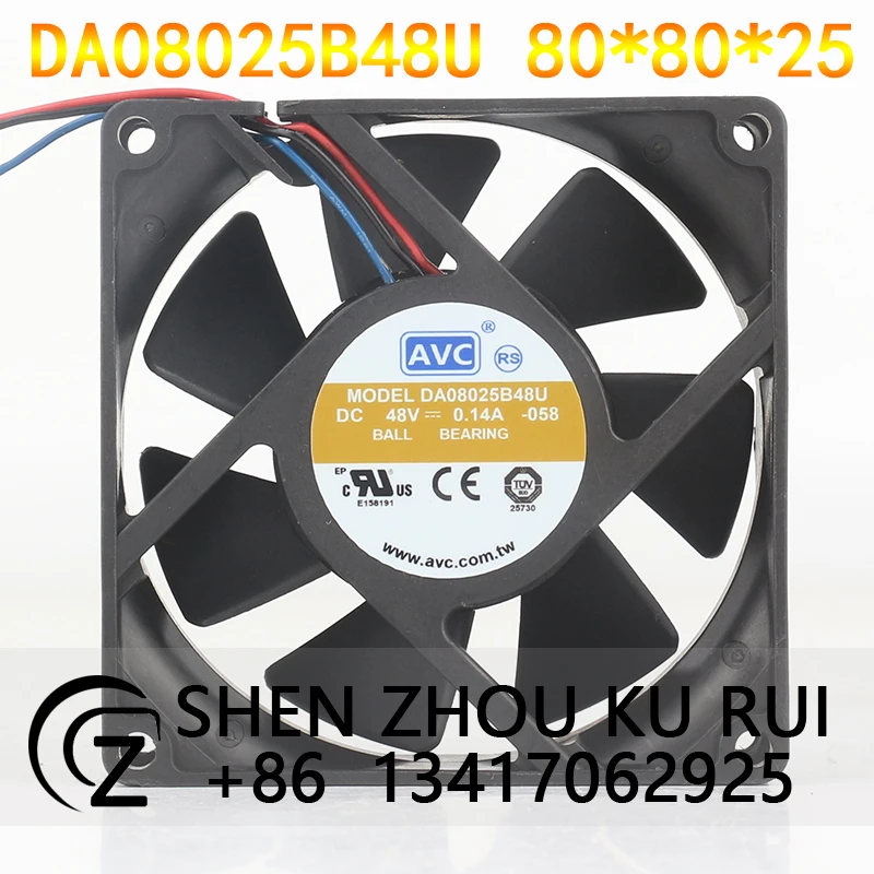 

Вентилятор охлаждения AVC 48V 0.14A 8025 с двойным шарикоподшипником, высокой производительностью и низким уровнем шума для серверов, модель DA08025B48U
