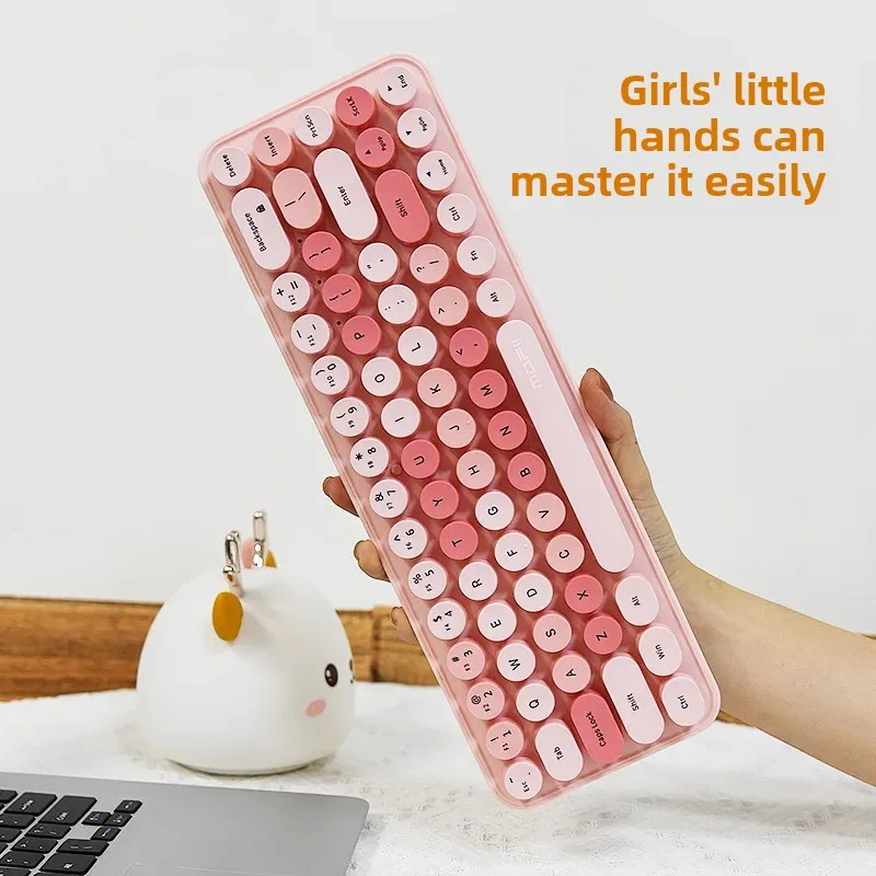 Mini Wireless Keyboard Mouse Set Office 68 Key Colorful Fashion MOFII Mount Hand I Bean 2.4G Desktop Computer Accessory