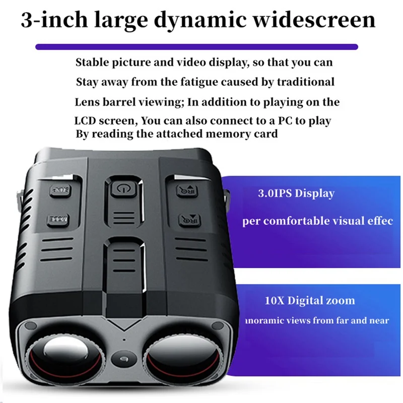 ABGI-N009 4K HD Binoculars Night Vision Infrared 2160P HD Outdoor Camping Hunting Night Vision Goggle Day Night Dual Use 800M Du