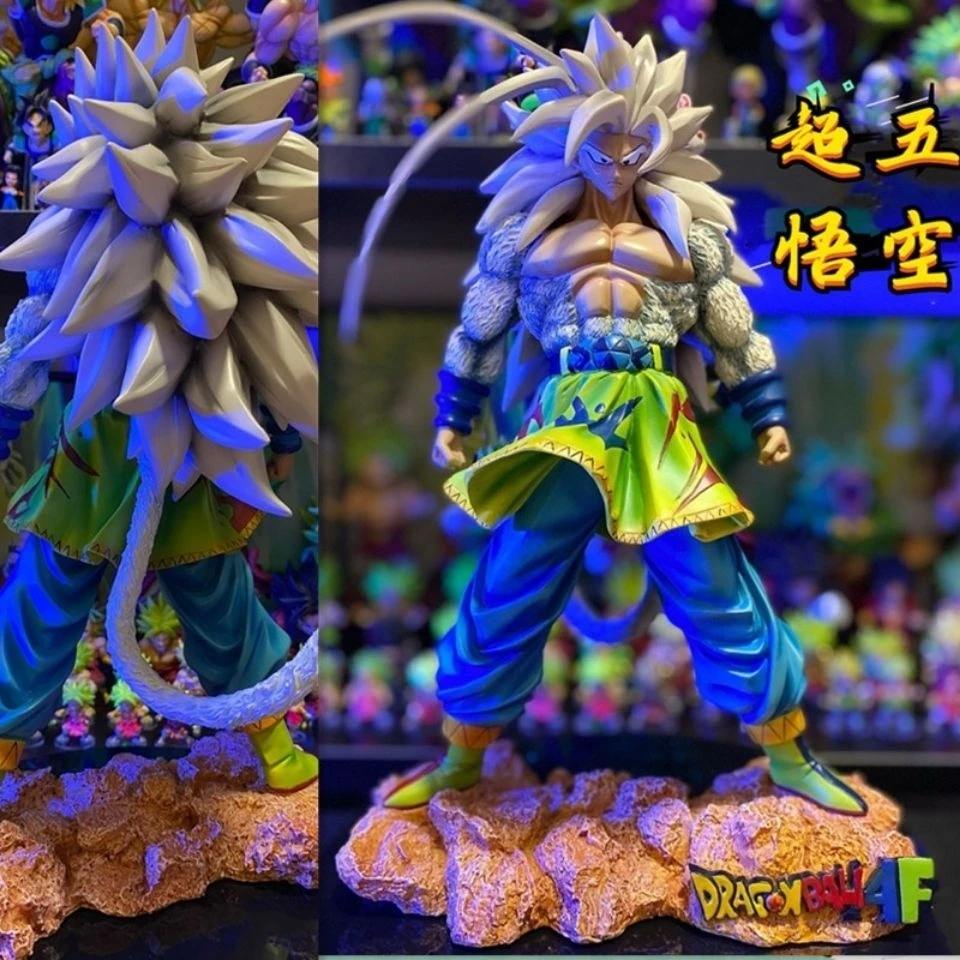 

27cm New Arrival Dragon Ball Super Five White Hair Goku Seiya Man New Form Pvc GK Action Figure Collectible Model Toys Gifts