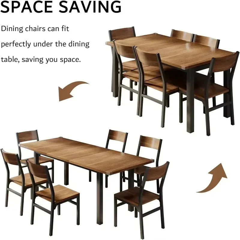 iPormis 7 Pieces Dining Table Chairs Set with 63