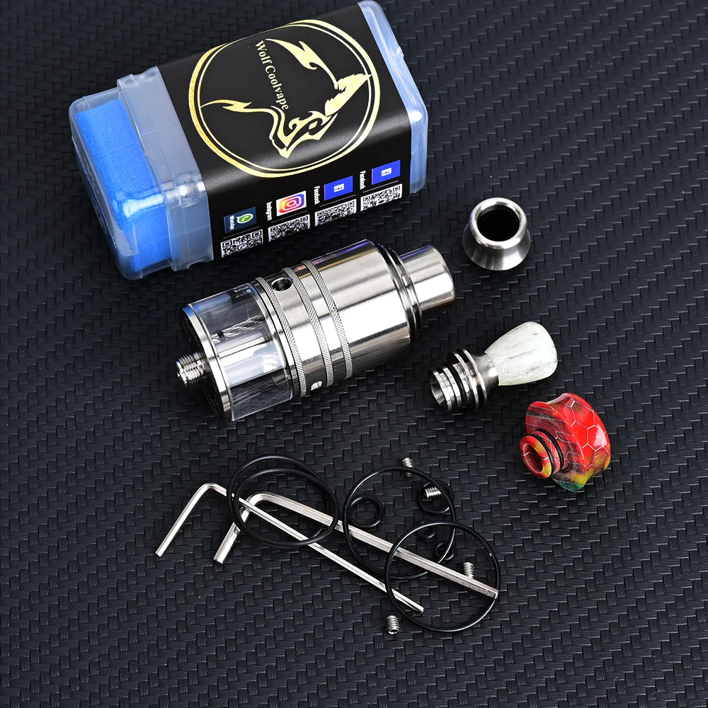 Wolfcoolvape Taifun GX Style RDTA Rebuildable Dripping Tank Atomizer 316SS + Glass 4.0ml 23mm atomizer do e-papierosa