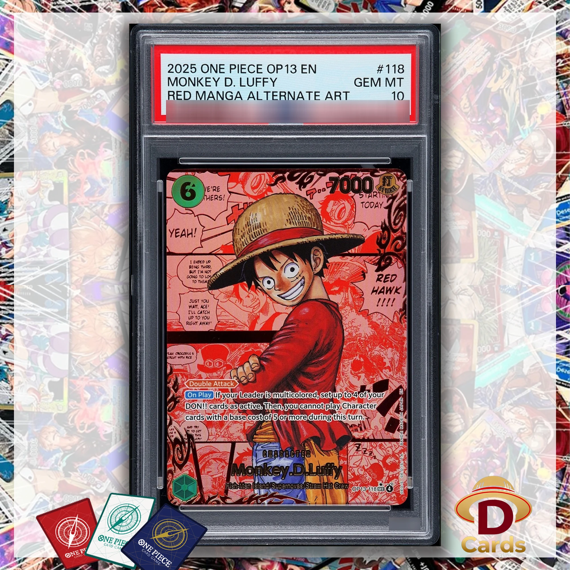 

OP13-118 Red Monkey D. Luffy One Piece Card Manga Alternate Art P/S/A10 Replica Hobby Collectibles Game Collection Anime Cards