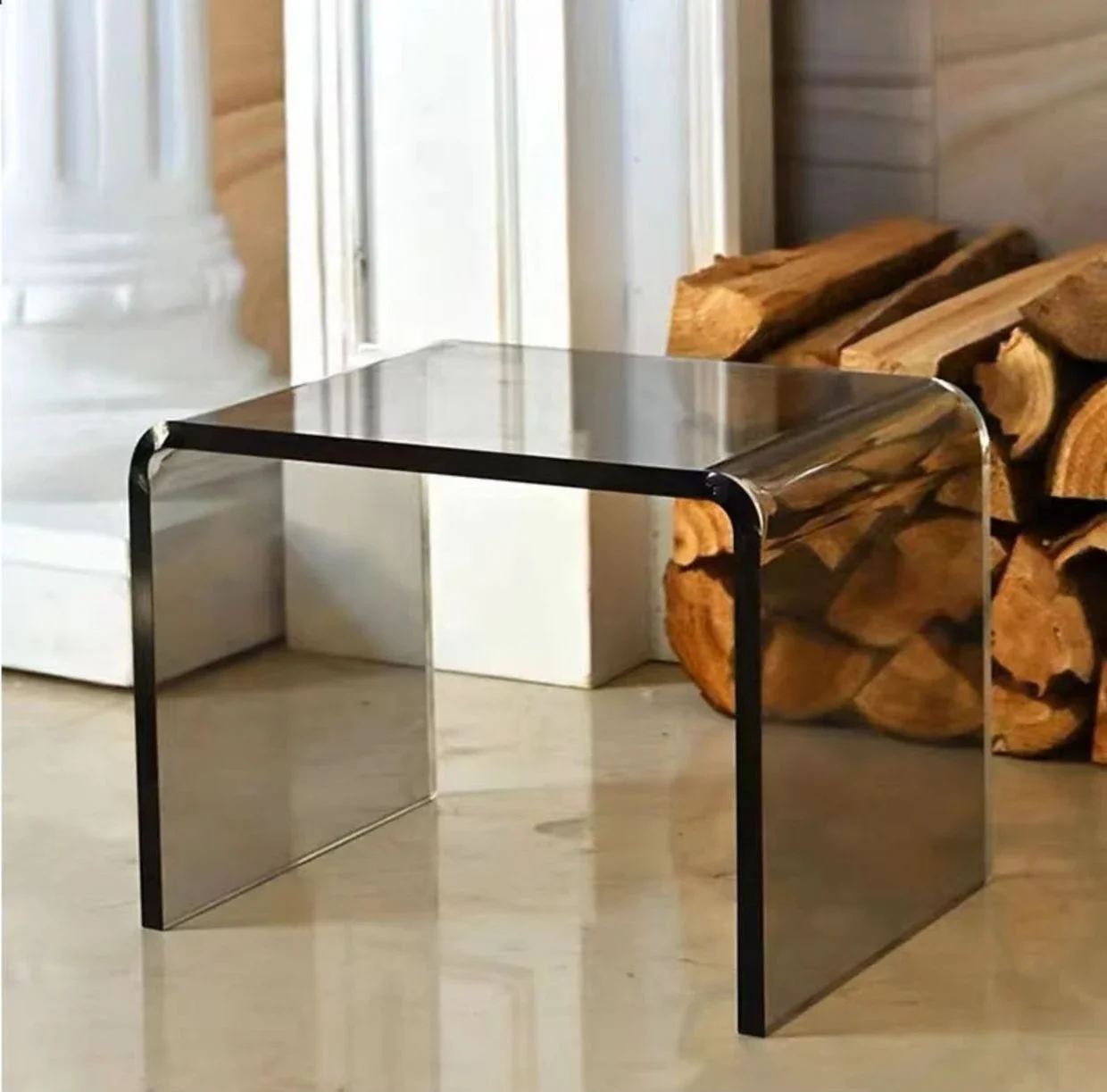 INS Acrylic Mini Stool Home Living Room Sofa Side Table Balcony Coffee Table Door Shoe Stool Bedroom Nightstand Portable Stool