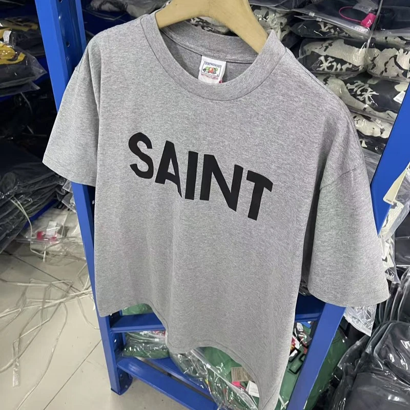 

Винтажные высококачественные хлопковые футболки Saint Grey, классическая футболка большого размера с логотипом Crack для мужчин и женщин, одежда