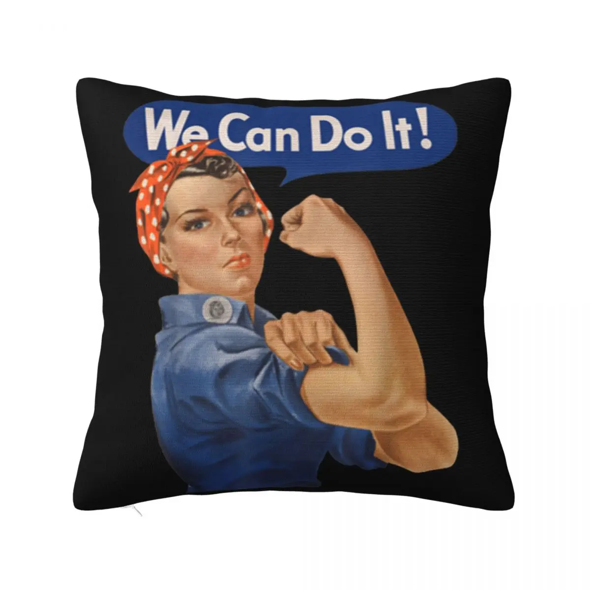 Rosie The Riveter We Can Do It Feminist Retro T Cartoon Text Famous Aesthetic Cartoon Womens Pillow Case