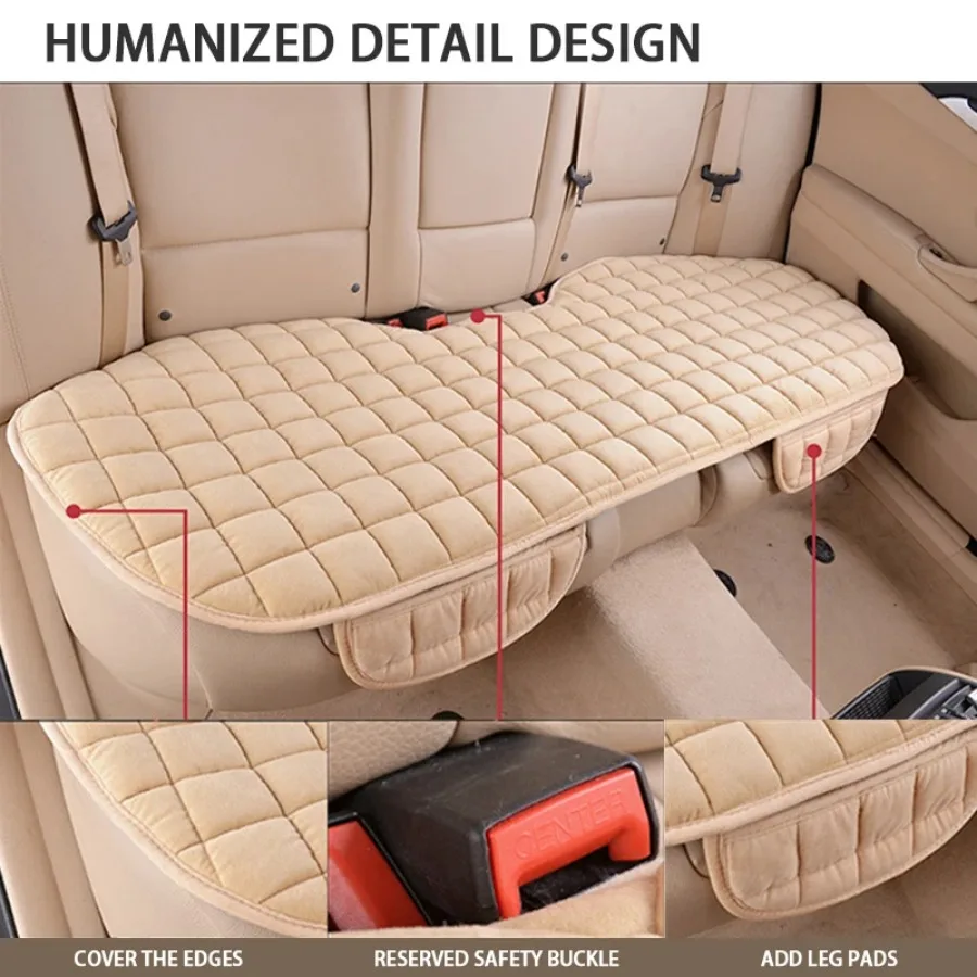 Soft Car Seat Cover Skin-Friendly Plush Automotive Seat Cushion Anti Slip Auto Seat Protector Universal for Sedan Suv
