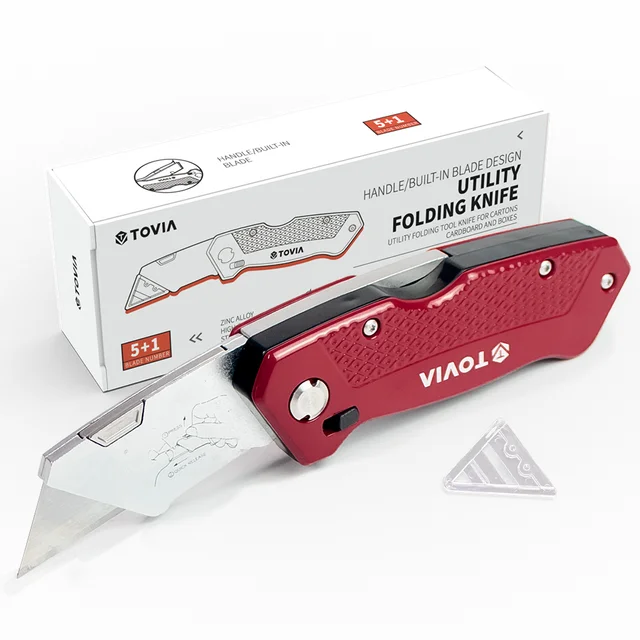T TOVIA Zakmes Vervangbaar mes voor kabeldozen Kartonnen dozen Cutter Handvat Messen Outdoor Handgereedschap