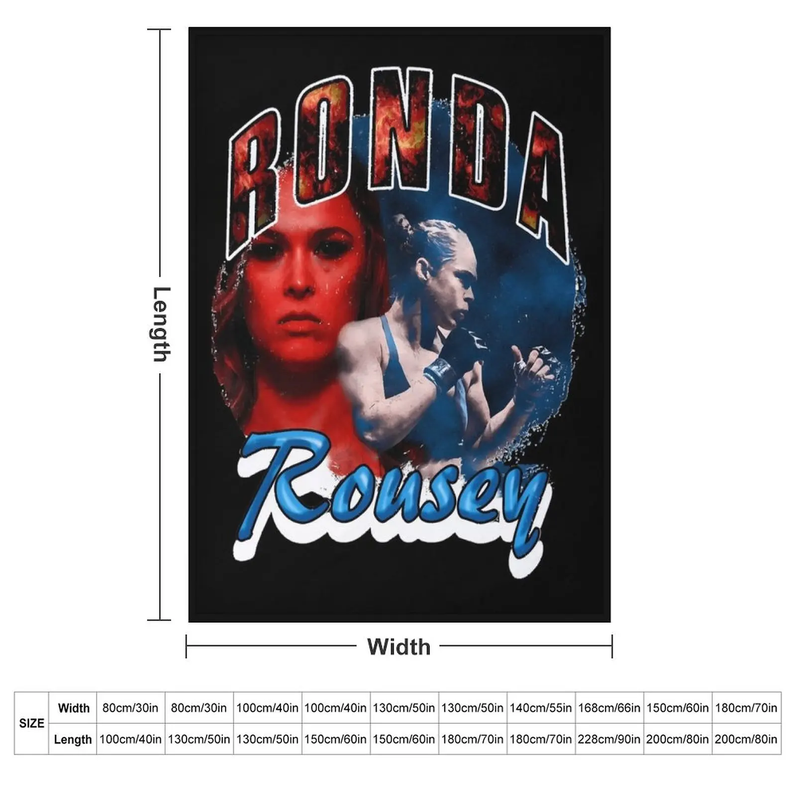 Ronda Rousey Vintage Rap Style (Rowdy Rousey) Throw Blanket Hair for sofa Summer Beddings cosplay anime Blankets