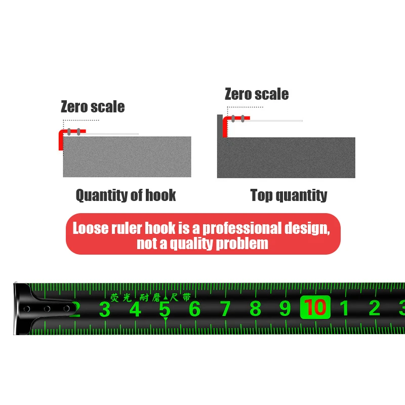 Self Locking Fluorescent Steel Tape Measure High-Precision Laser Inkjet Code Box Ruler Measure Fluorescent Widened Meter Ruler