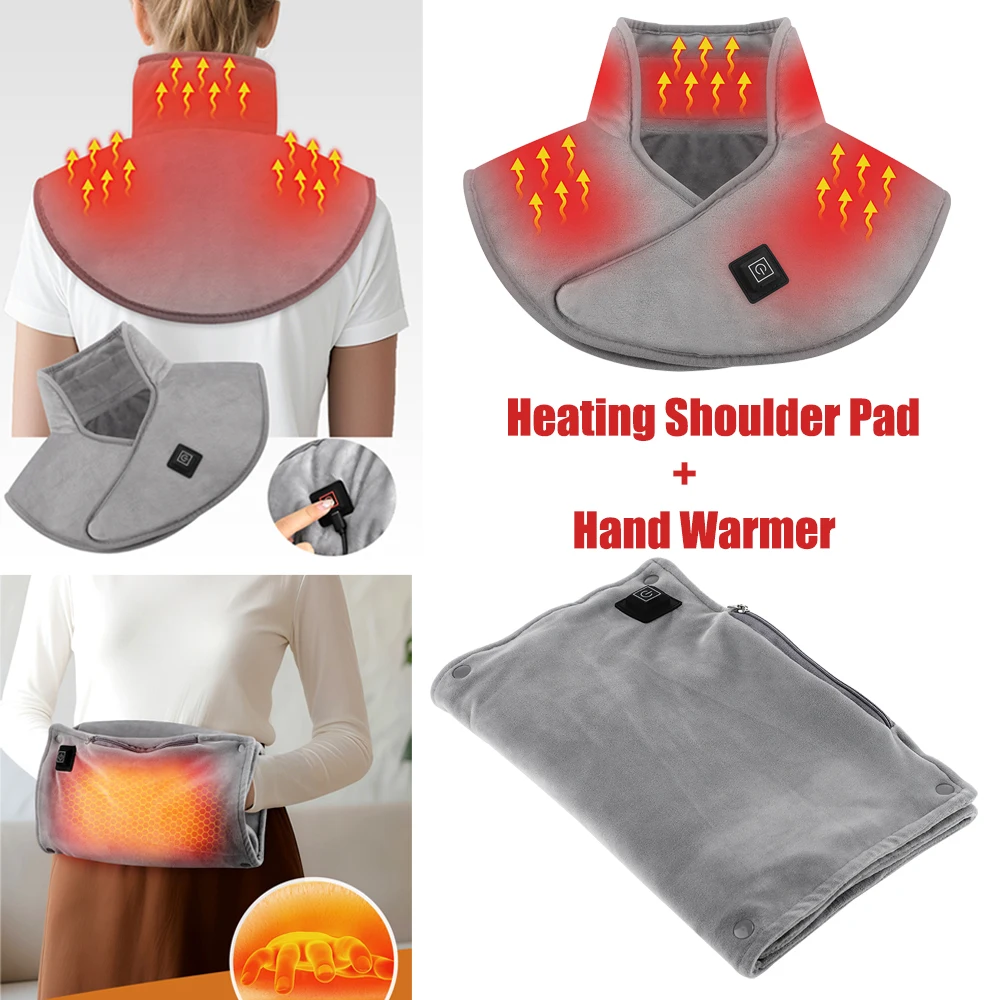 

Electric Heating Shoulder Neck Pad And Hand Warmer Winter Warm Tool USB Heated Massage Wrap Thermal Compress Cervical Shawl