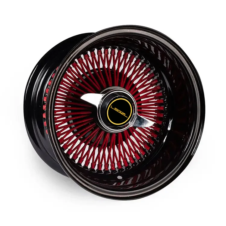 

Custom Gold Steel Wire Wheel Wire Spoke Wheel 5x120 20 22 24 26 Inch Passenger Car Rims Forged Wheel