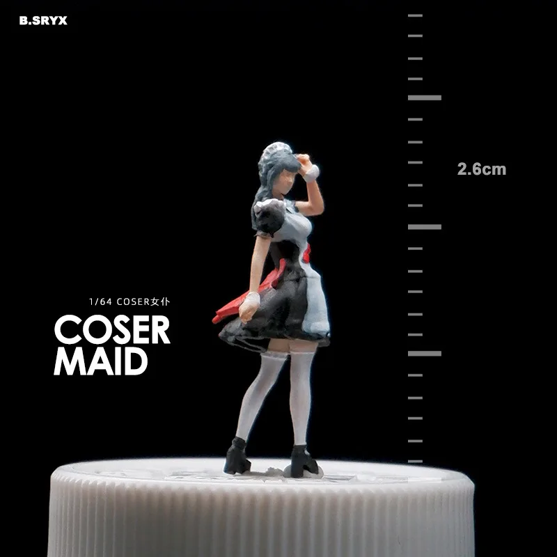 1:64 Anime Coser cameriera Mini bambola figura modello in miniatura fotografia puntelli modello di scena fai da te tavolo di sabbia paesaggio ornamento regalo