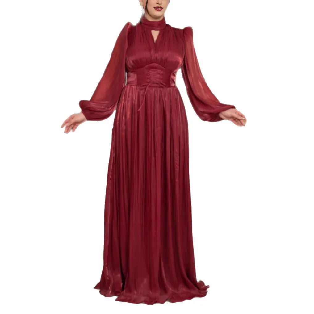 Vestido de sereia elegante de inspiração francesa, decote quadrado, malha transparente, mangas de sino, cintura justa, emagrecimento, cor sólida