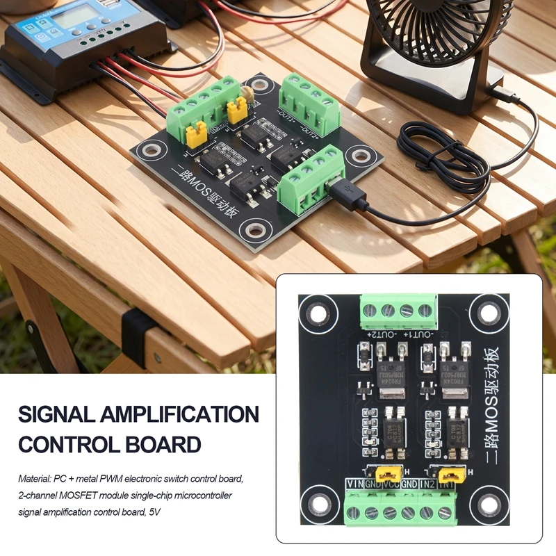 DT98 2-Channel MOSFET Module PWM Electronic Switch Control Board Signal Amplification Control Board 3.3V 5V for Arduino