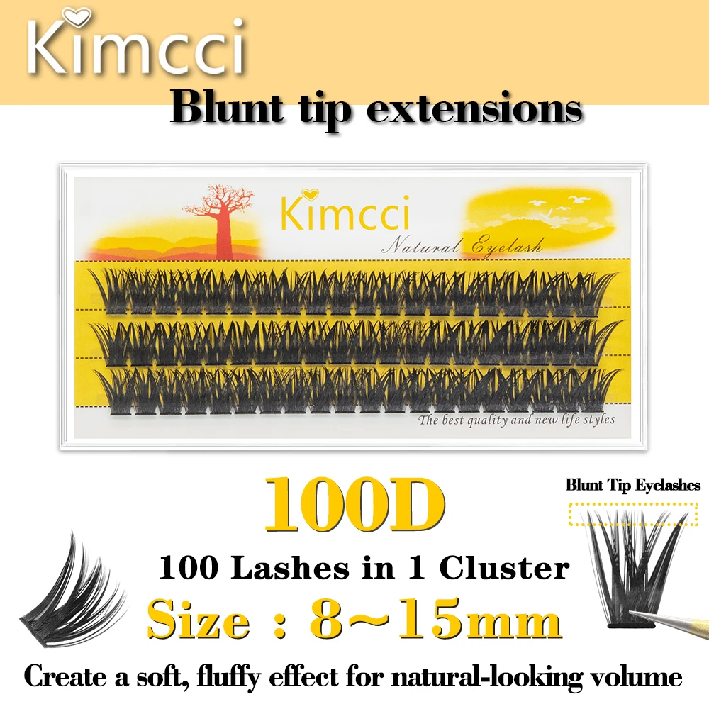 

Kimcci 100D 3D тупые кончики AE ресницы пушистые и натуральные объемные ресницы мягкие повседневные накладные ресницы для ежедневного гламурного макияжа инструменты