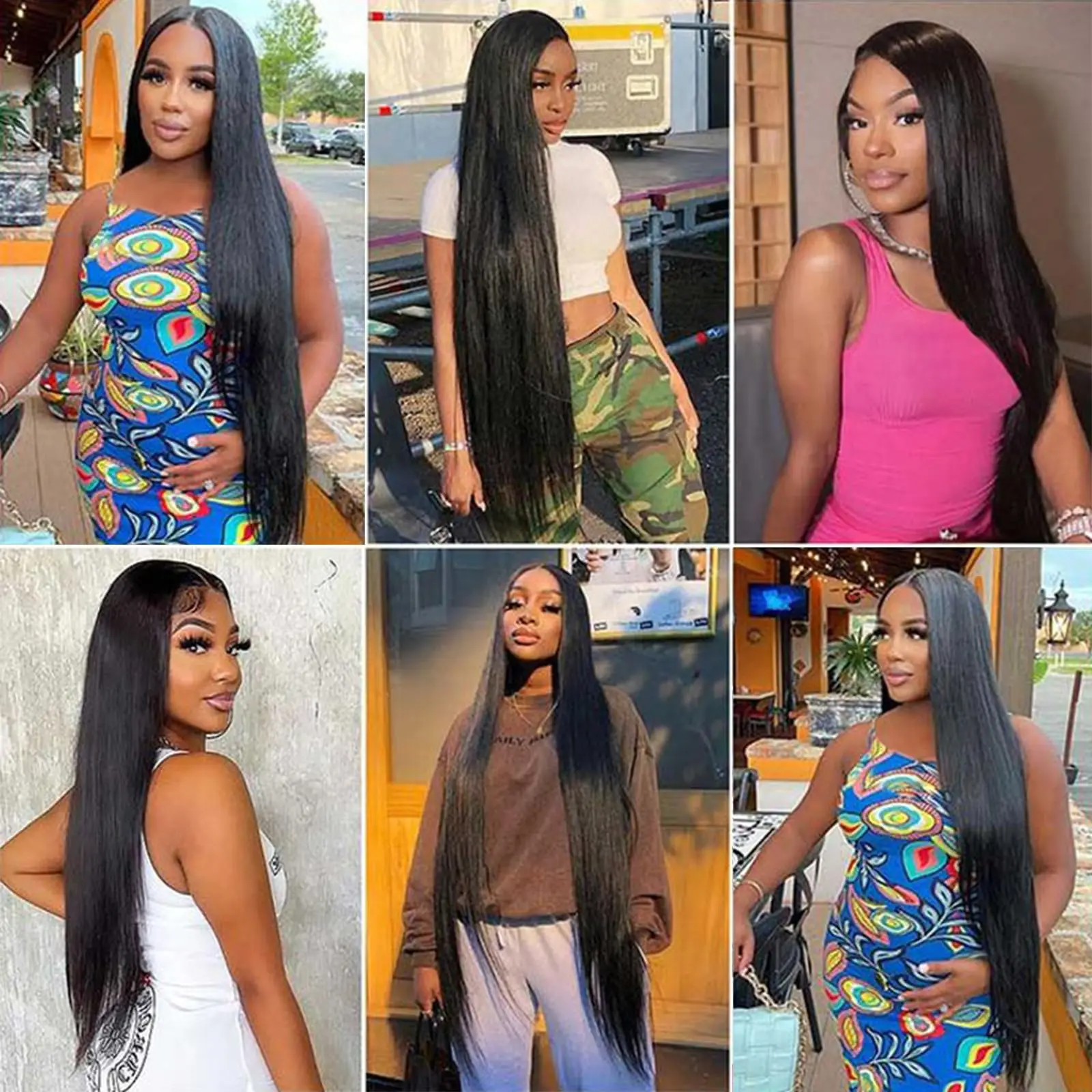 200 High Density Straight 13x6 Hd Lace Frontal Wig 40 Inch Human Hair Wig Natural Black Pre Plucked Lace Frontal Wigs For Women