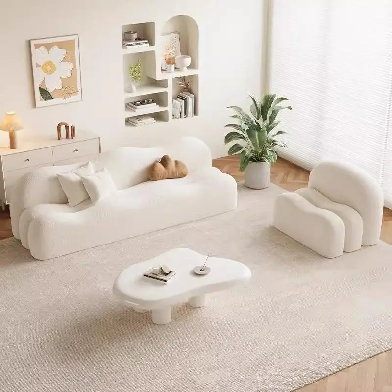 أرائك غرفة المعيشة على شكل سحابة لطيفة، أريكة صغيرة حديثة للأطفال في الهواء الطلق، سرير كلب بشري، أثاث مريح على الطراز الصيني #3