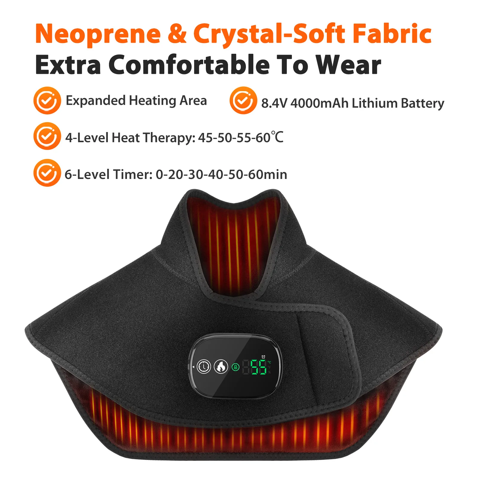 

Cordless 8.4V 4000mAh 4 Level Heat Therapy Electric Heating Pad for Neck and Shoulders Massage