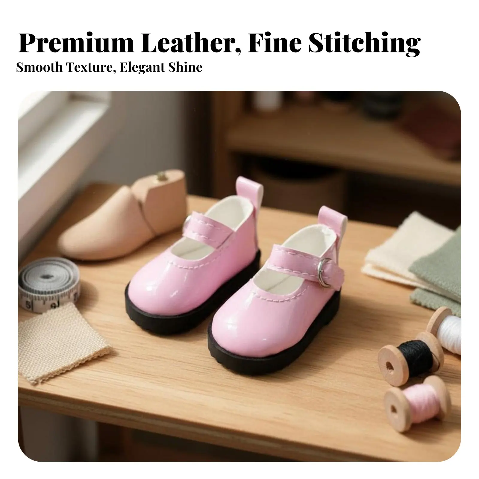 

BJD Doll Shoes Handmade 30cm Doll Strap Shoes Low Heel Miniature Shoe Model for Hobbyists