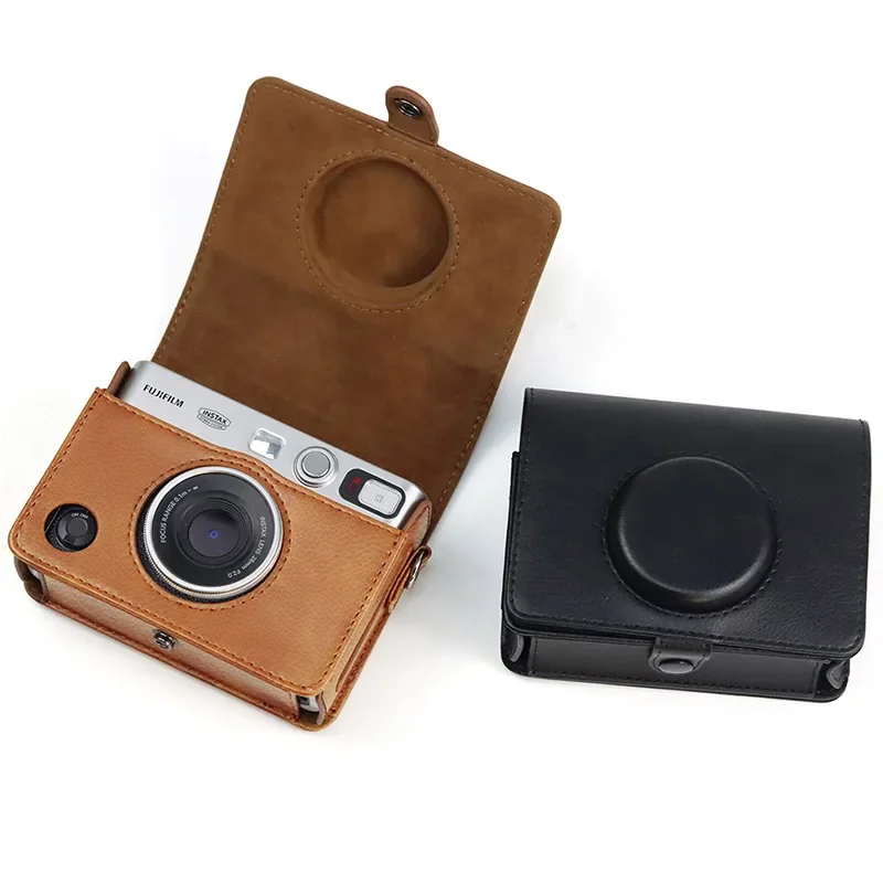 Skórzane etui w stylu retro do Fujifilm Instax Mini EVO Natychmiastowa torba do przechowywania aparatu Twarda obudowa ochronna z paskiem na ramię Akcesoria