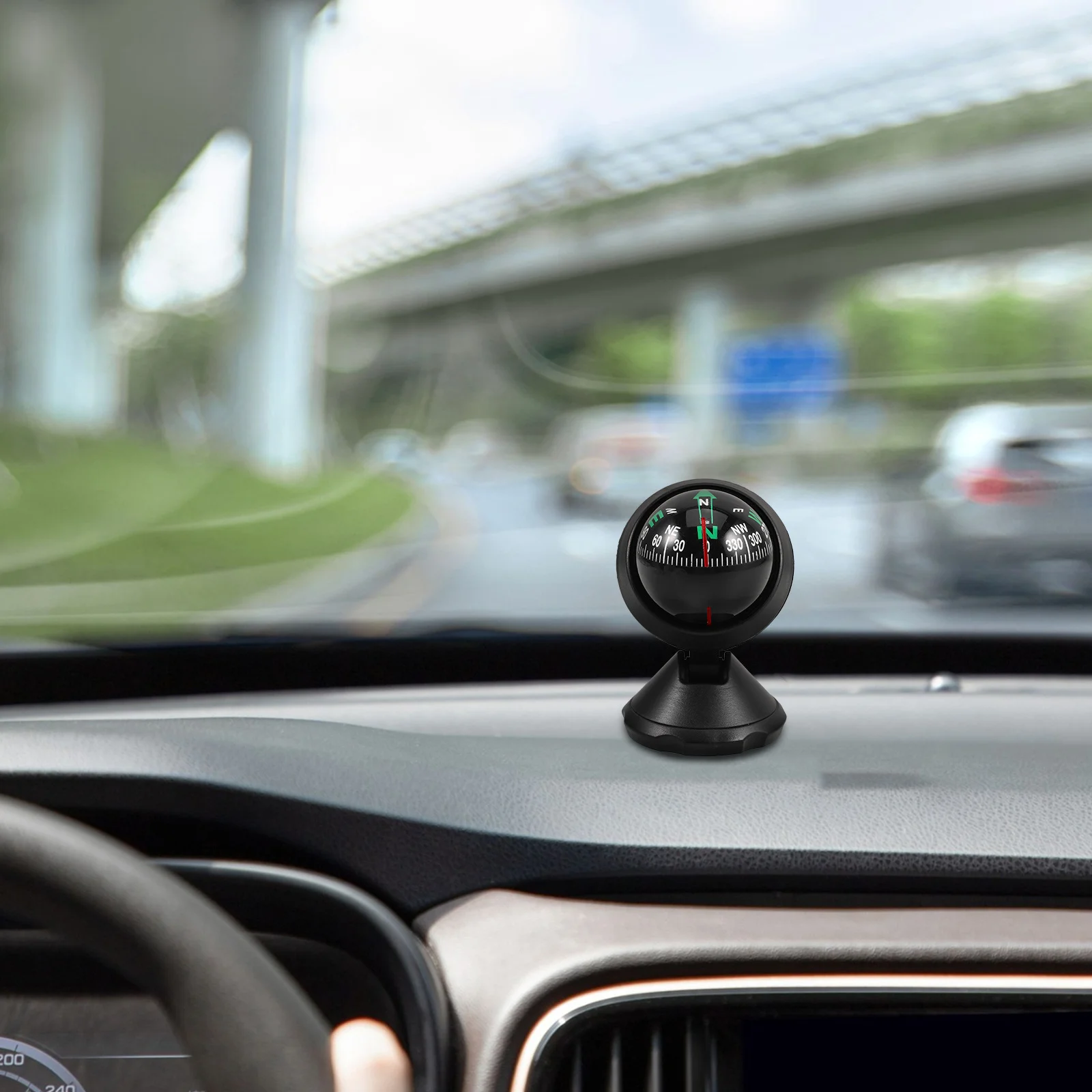 كرة بوصلة عالمية للسيارة عالية الدقة، مكتشف اتجاه لوحة القيادة، ملاحة السيارة، التخييم في الهواء الطلق، السفر