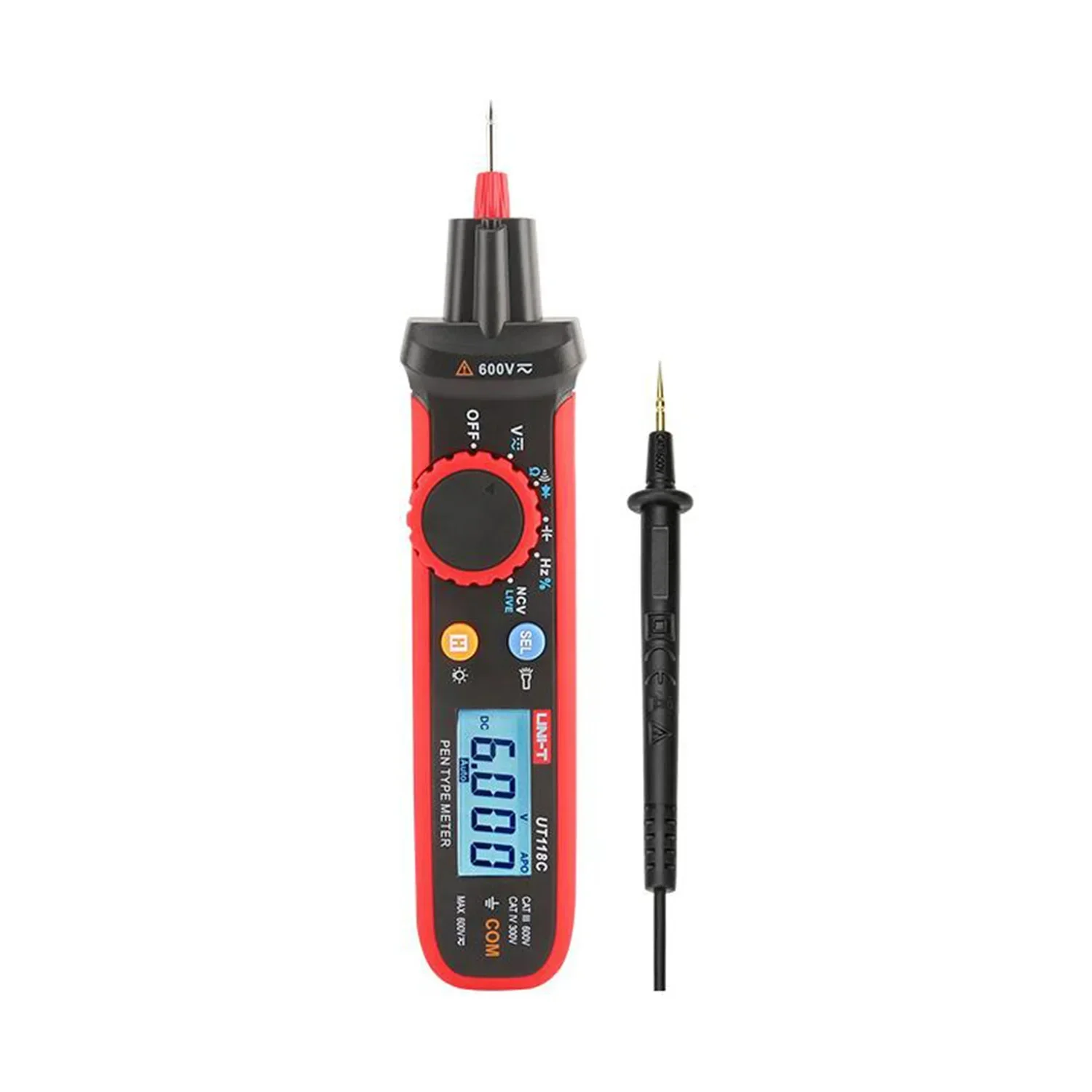 

UNI-T UT118C Pen-Type Meter True RMS AC/DC 600V Mini Digital Multimeter Electrical Tool Resistance Capacitance Frequency Diode